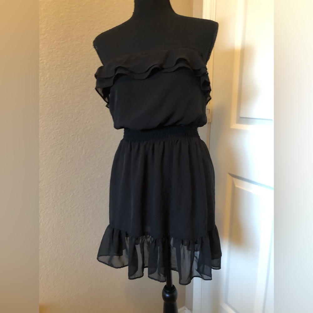 Black Ruffle Mini Dress